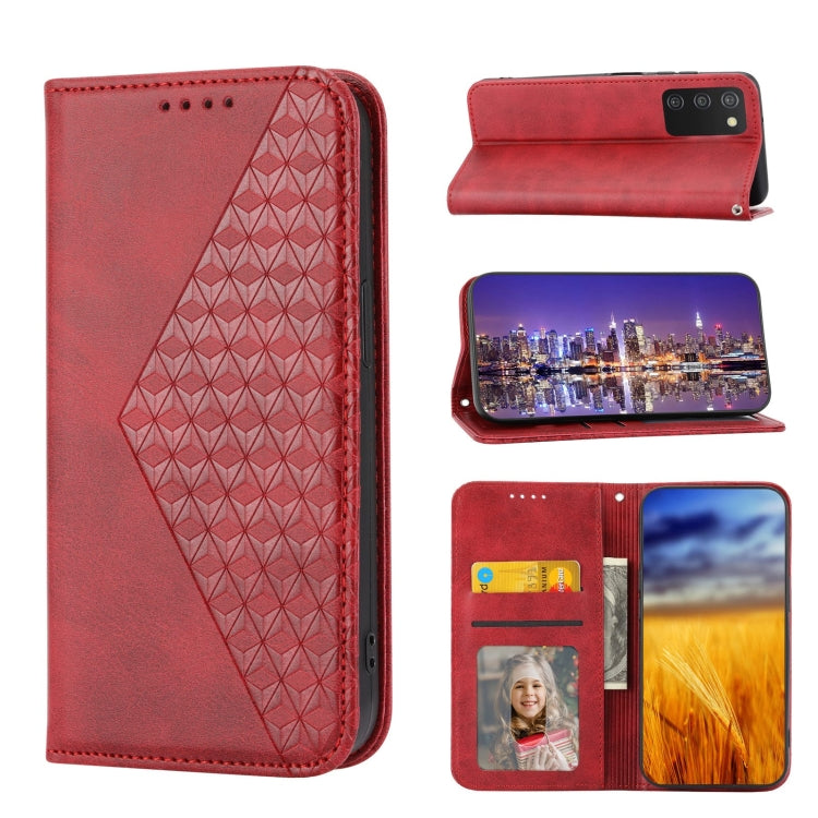 Cubic Grid Calf Texture Magnetic Closure Leather Phone Case, For OPPO A57 2022, For Sony Xperia 1 IV, For Sony Xperia 10 IV, For Google Pixel 6
