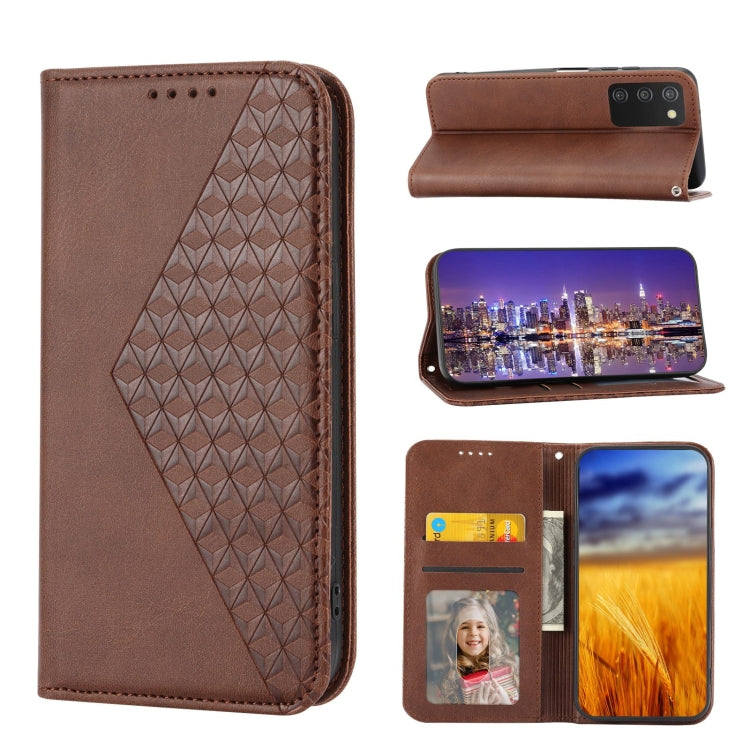 Cubic Grid Calf Texture Magnetic Closure Leather Phone Case, For OPPO A57 2022, For Sony Xperia 1 IV, For Sony Xperia 10 IV, For Google Pixel 6
