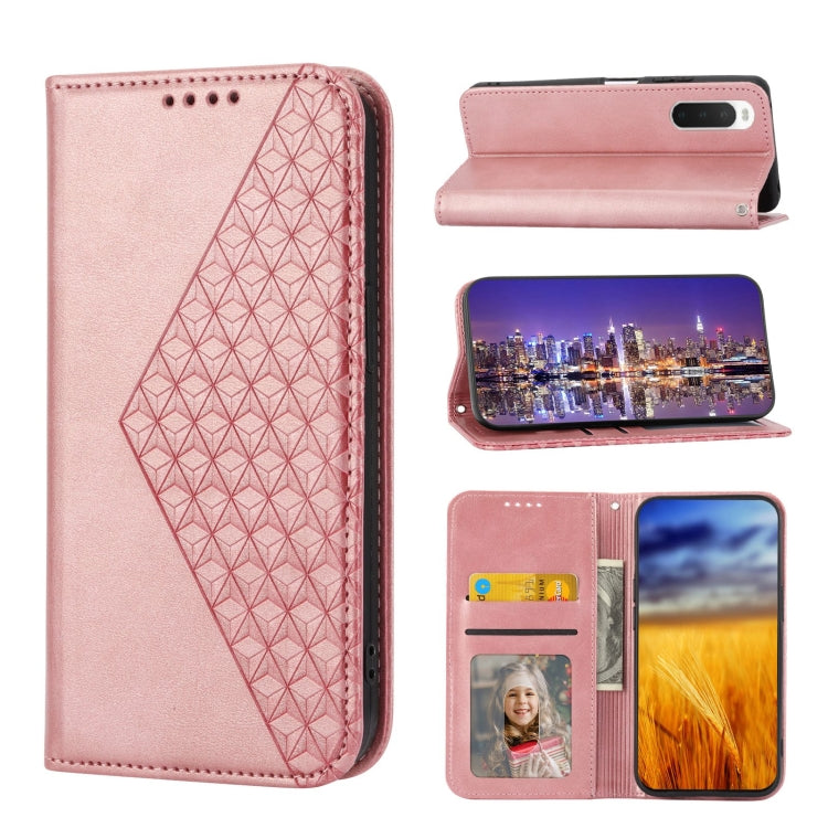 Cubic Grid Calf Texture Magnetic Closure Leather Phone Case, For OPPO A57 2022, For Sony Xperia 1 IV, For Sony Xperia 10 IV, For Google Pixel 6
