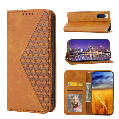Cubic Grid Calf Texture Magnetic Closure Leather Phone Case, For OPPO A57 2022, For Sony Xperia 1 IV, For Sony Xperia 10 IV, For Google Pixel 6