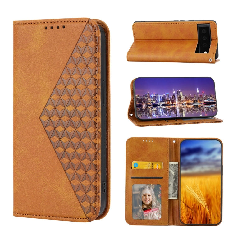 Cubic Grid Calf Texture Magnetic Closure Leather Phone Case, For OPPO A57 2022, For Sony Xperia 1 IV, For Sony Xperia 10 IV, For Google Pixel 6