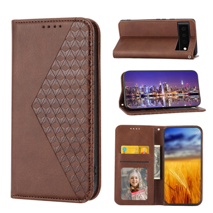 Cubic Grid Calf Texture Magnetic Closure Leather Phone Case, For Google Pixel 6 Pro, For Google Pixel 6a, For Google Pixel 7, For Google Pixel 7 Pro