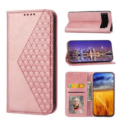 Cubic Grid Calf Texture Magnetic Closure Leather Phone Case, For Google Pixel 6 Pro, For Google Pixel 6a, For Google Pixel 7, For Google Pixel 7 Pro