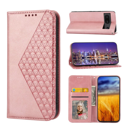 Cubic Grid Calf Texture Magnetic Closure Leather Phone Case, For Google Pixel 6 Pro, For Google Pixel 6a, For Google Pixel 7, For Google Pixel 7 Pro