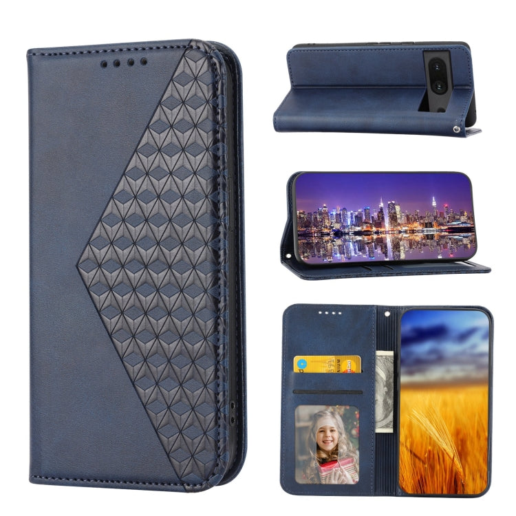 Cubic Grid Calf Texture Magnetic Closure Leather Phone Case, For Google Pixel 6 Pro, For Google Pixel 6a, For Google Pixel 7, For Google Pixel 7 Pro