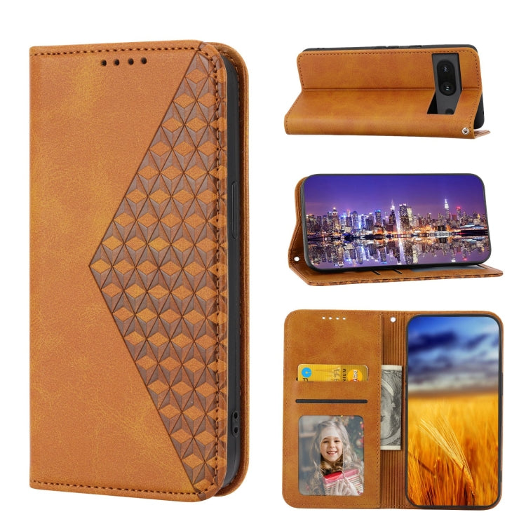 Cubic Grid Calf Texture Magnetic Closure Leather Phone Case, For Google Pixel 6 Pro, For Google Pixel 6a, For Google Pixel 7, For Google Pixel 7 Pro
