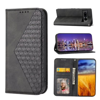 Cubic Grid Calf Texture Magnetic Closure Leather Phone Case, For Google Pixel 6 Pro, For Google Pixel 6a, For Google Pixel 7, For Google Pixel 7 Pro