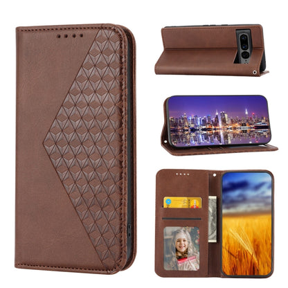 Cubic Grid Calf Texture Magnetic Closure Leather Phone Case, For Google Pixel 6 Pro, For Google Pixel 6a, For Google Pixel 7, For Google Pixel 7 Pro