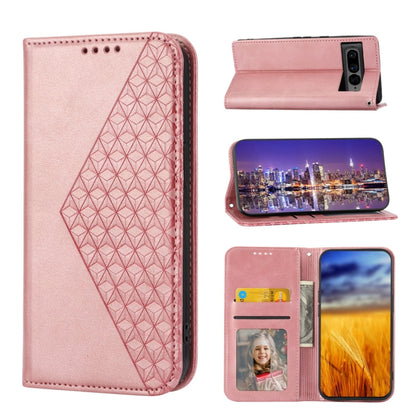 Cubic Grid Calf Texture Magnetic Closure Leather Phone Case, For Google Pixel 6 Pro, For Google Pixel 6a, For Google Pixel 7, For Google Pixel 7 Pro
