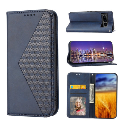 Cubic Grid Calf Texture Magnetic Closure Leather Phone Case, For Google Pixel 6 Pro, For Google Pixel 6a, For Google Pixel 7, For Google Pixel 7 Pro