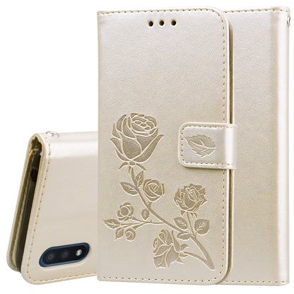 Rose Embossed Horizontal Flip PU Leather Case with Holder & Card Slots & Wallet, For Galaxy A01