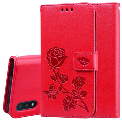 Rose Embossed Horizontal Flip PU Leather Case with Holder & Card Slots & Wallet, For Galaxy A01
