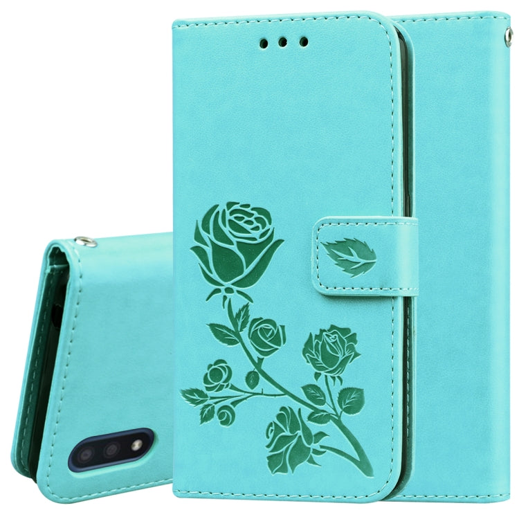 Rose Embossed Horizontal Flip PU Leather Case with Holder & Card Slots & Wallet, For Galaxy A01