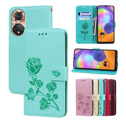 Rose Embossed Flip PU Leather Phone Case, For Honor X7/Play 30 Plus, For Samsung Galaxy M33 5G Global, For Samsung Galaxy M53, For Samsung Galaxy A73 5G