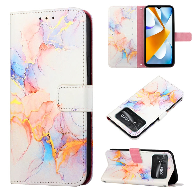 PT003 Marble Pattern Flip Leather Phone Case, For Infinix Smart 6 Plus/X6823, For T-Mobile Revvl 6 5G, For Oukitel C31, For Xiaomi Poco C40 Global
