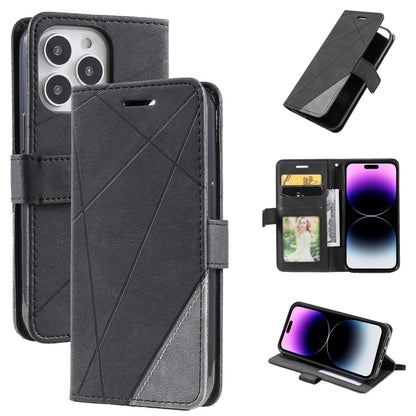 Skin Feel Splicing Leather Phone Case, For iPhone 14 Pro Max, For iPhone 14 Pro, For iPhone 14, For iPhone 14 Plus