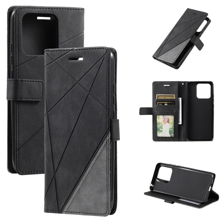 Skin Feel Splicing Leather Phone Case, For vivo Y21 2021 / Y33s, For Xiaomi Redmi 10C 4G / 10 Indian, For Xiaomi Poco M4 Pro 4G, For OPPO Find X5 Lite