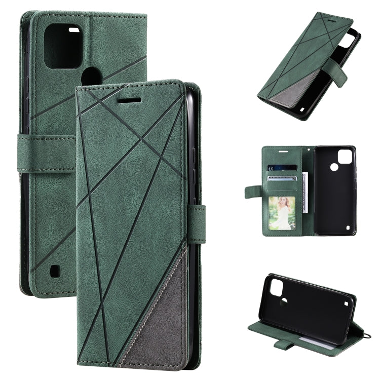 Skin Feel Splicing Leather Phone Case, For Samsung Galaxy A23 4G, For Realme C21Y, For Realme C31, For Realme C35