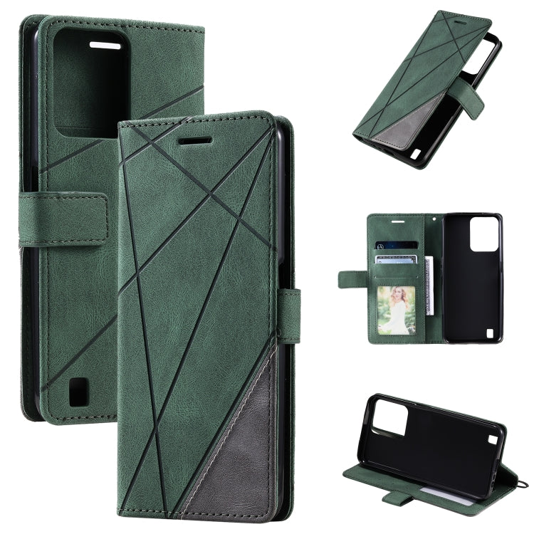 Skin Feel Splicing Leather Phone Case, For Samsung Galaxy A23 4G, For Realme C21Y, For Realme C31, For Realme C35