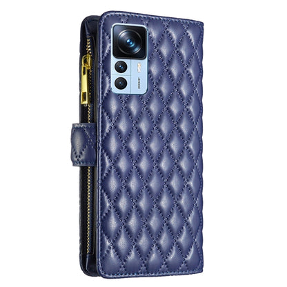 Diamond Lattice Zipper Wallet Leather Flip Phone Case, For Xiaomi 12T / 12T Pro / Redmi K50 Ultra