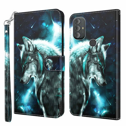 3D Painting Pattern TPU + PU Phone Case, For Motorola Moto G Power 2022, For Motorola Moto G Stylus 5G 2022