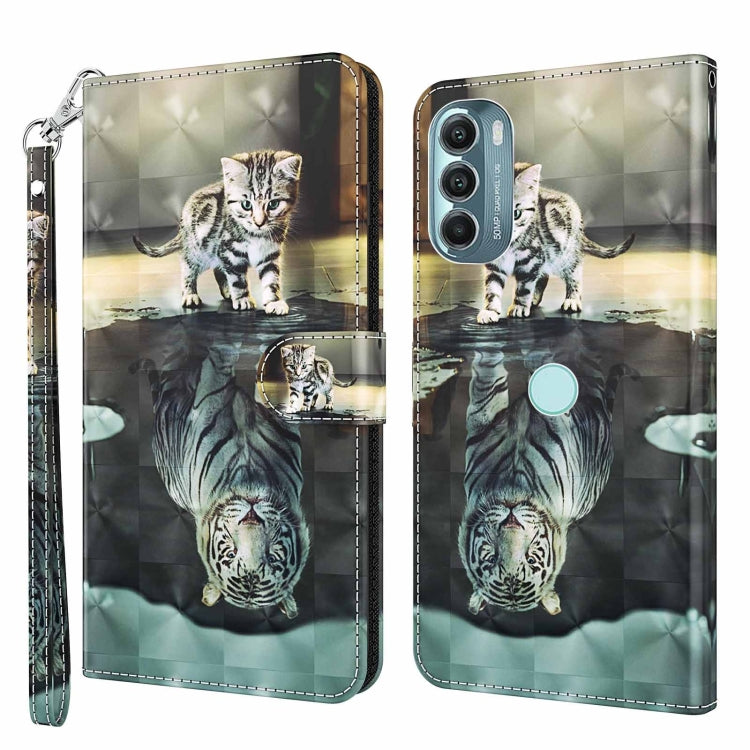 3D Painting Pattern TPU + PU Phone Case, For Motorola Moto G Power 2022, For Motorola Moto G Stylus 5G 2022