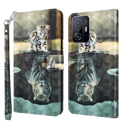 3D Painting Pattern TPU + PU Phone Case, For Samsung Galaxy A14 5G, For Xiaomi 11T Pro