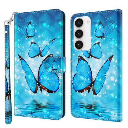 3D Painting Pattern TPU + PU Phone Case, For Samsung Galaxy S23 5G, For Samsung Galaxy S23, For Samsung Galaxy S23+ 5G