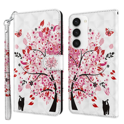 3D Painting Pattern TPU + PU Phone Case, For Samsung Galaxy S23 5G, For Samsung Galaxy S23, For Samsung Galaxy S23+ 5G