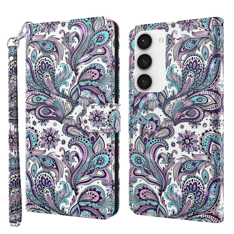 3D Painting Pattern TPU + PU Phone Case, For Samsung Galaxy S23 5G, For Samsung Galaxy S23, For Samsung Galaxy S23+ 5G