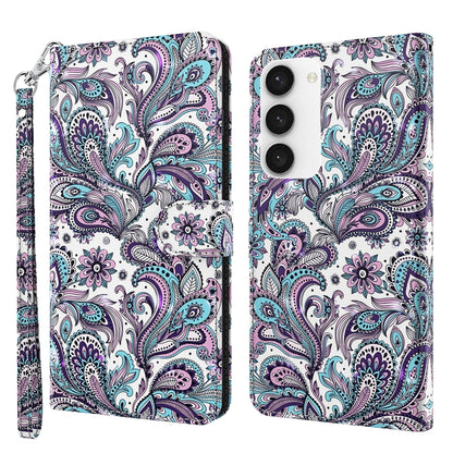 3D Painting Pattern TPU + PU Phone Case, For Samsung Galaxy S23 5G, For Samsung Galaxy S23, For Samsung Galaxy S23+ 5G