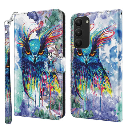 3D Painting Pattern TPU + PU Phone Case, For Samsung Galaxy S23 5G, For Samsung Galaxy S23, For Samsung Galaxy S23+ 5G