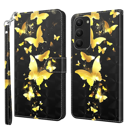 3D Painting Pattern TPU + PU Phone Case, For Samsung Galaxy S23 5G, For Samsung Galaxy S23, For Samsung Galaxy S23+ 5G