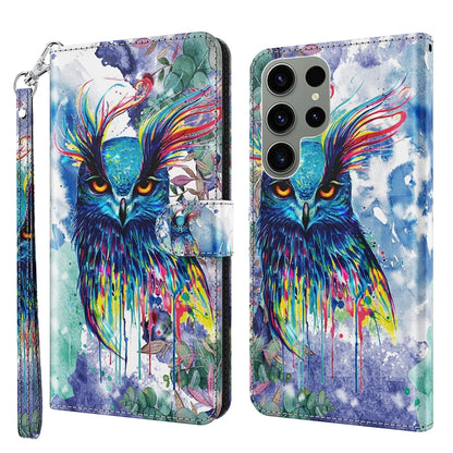 3D Painting Pattern TPU + PU Phone Case, For Samsung Galaxy S23 ultra 5G