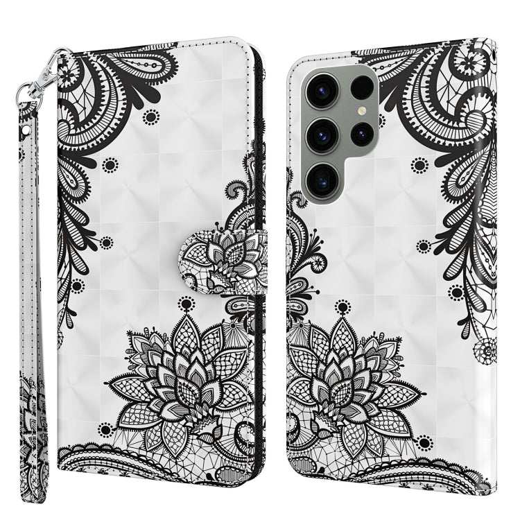 3D Painting Pattern TPU + PU Phone Case, For Samsung Galaxy S23 ultra 5G