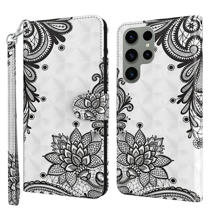 3D Painting Pattern TPU + PU Phone Case, For Samsung Galaxy S23 ultra 5G