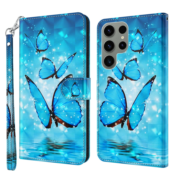 3D Painting Pattern TPU + PU Phone Case, For Samsung Galaxy S23 ultra 5G