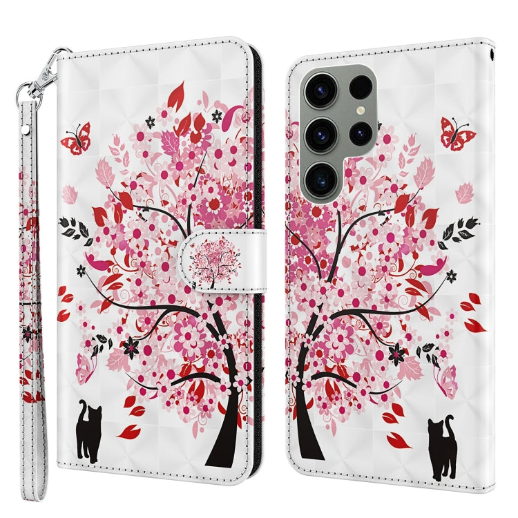 3D Painting Pattern TPU + PU Phone Case, For Samsung Galaxy S23 ultra 5G