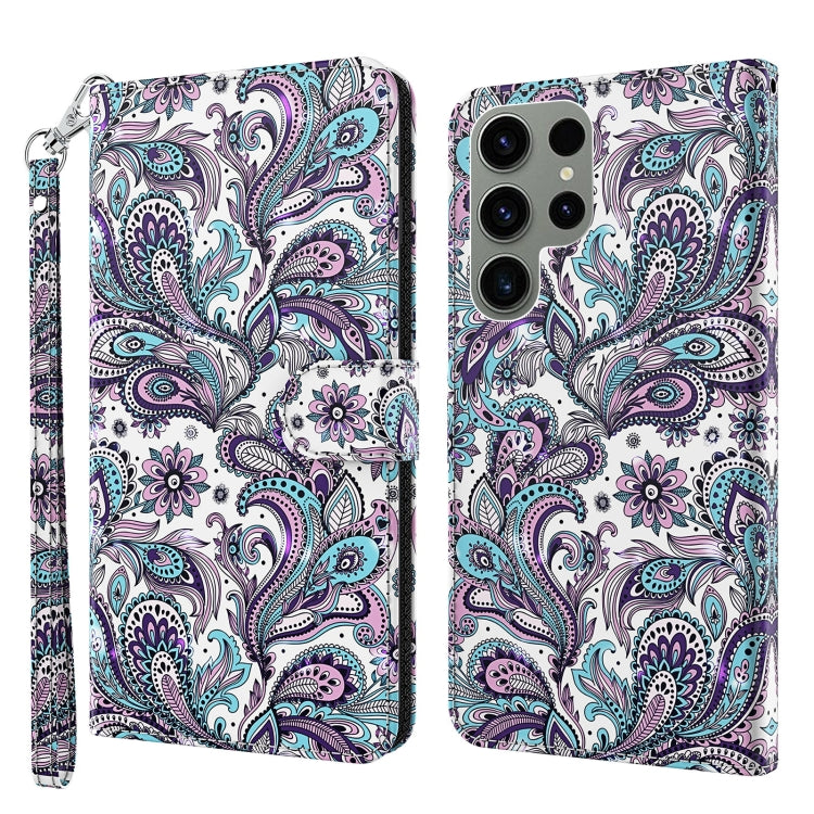 3D Painting Pattern TPU + PU Phone Case, For Samsung Galaxy S23 ultra 5G