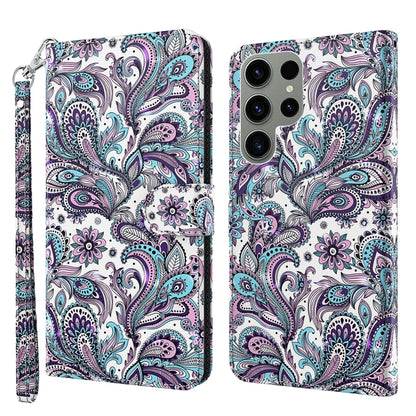 3D Painting Pattern TPU + PU Phone Case, For Samsung Galaxy S23 ultra 5G