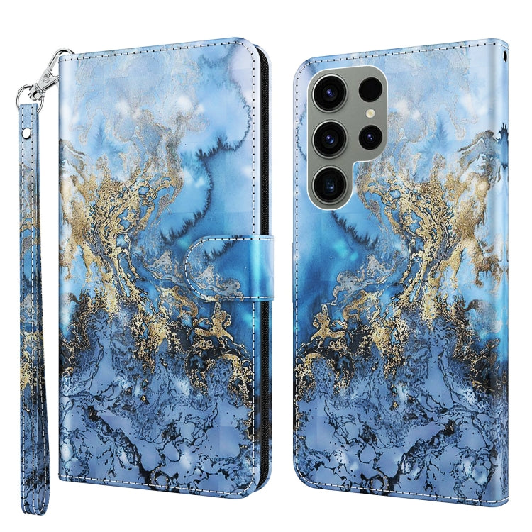 3D Painting Pattern TPU + PU Phone Case, For Samsung Galaxy S23 ultra 5G
