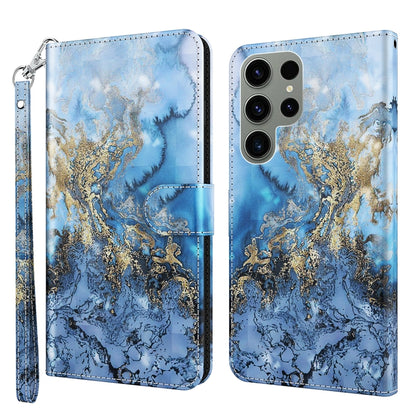 3D Painting Pattern TPU + PU Phone Case, For Samsung Galaxy S23 ultra 5G