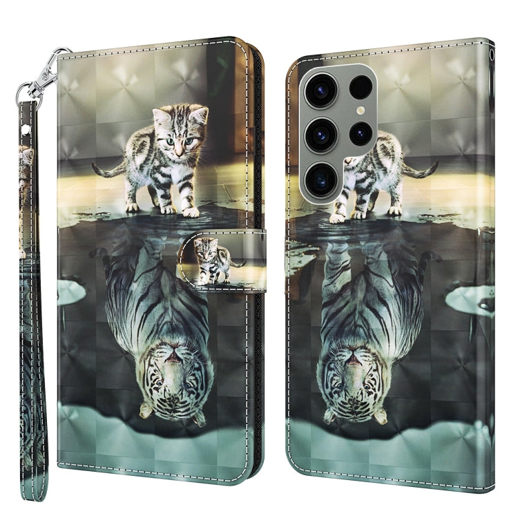 3D Painting Pattern TPU + PU Phone Case, For Samsung Galaxy S23 ultra 5G