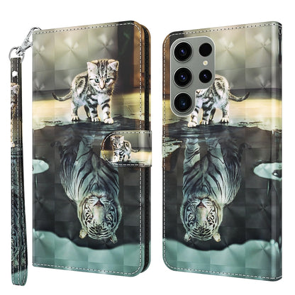 3D Painting Pattern TPU + PU Phone Case, For Samsung Galaxy S23 ultra 5G