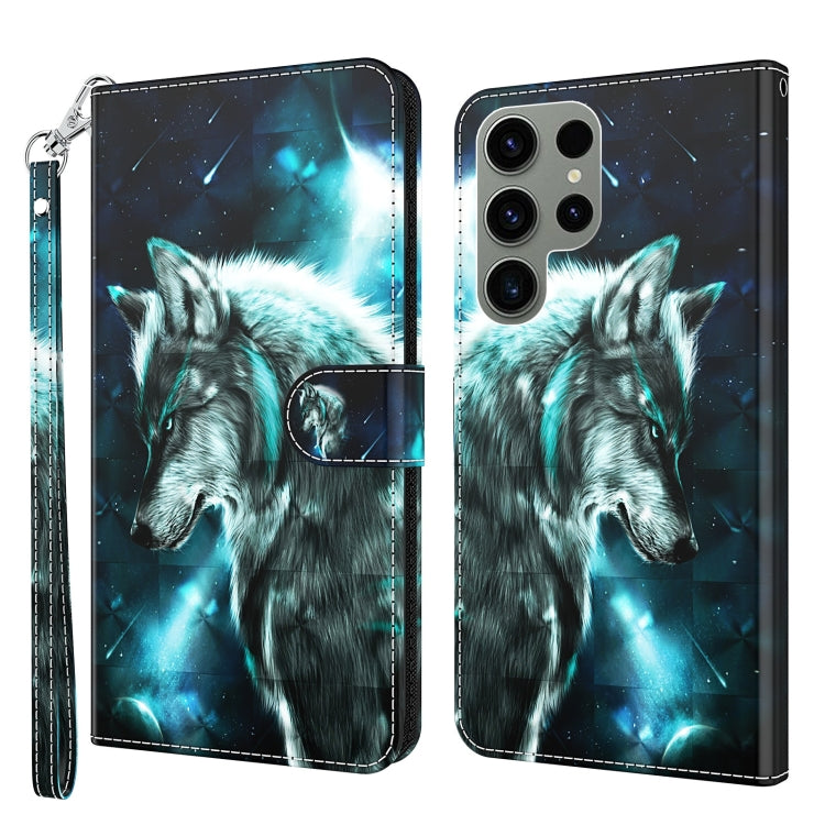 3D Painting Pattern TPU + PU Phone Case, For Samsung Galaxy S23 ultra 5G