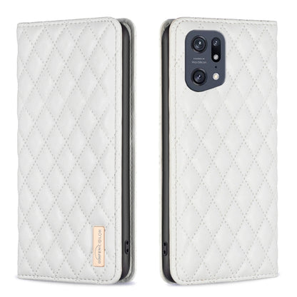 Diamond Lattice Magnetic Leather Flip Phone Case, For OPPO A94 5G / F19 Pro+, For OPPO A96 5G / Reno7 Z, For OPPO Find X5 Pro, For OPPO Find X5