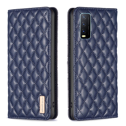 Diamond Lattice Magnetic Leather Flip Phone Case, For vivo Y20, For vivo Y21s / Y21 / Y33s, For vivo Y35 4G / Y22s, For vivo Y51 2020 / Y51a / Y51s