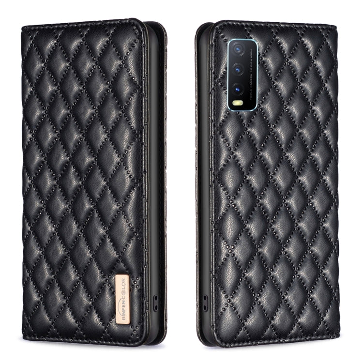 Diamond Lattice Magnetic Leather Flip Phone Case, For vivo Y20, For vivo Y21s / Y21 / Y33s, For vivo Y35 4G / Y22s, For vivo Y51 2020 / Y51a / Y51s