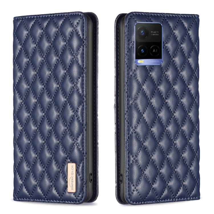 Diamond Lattice Magnetic Leather Flip Phone Case, For vivo Y20, For vivo Y21s / Y21 / Y33s, For vivo Y35 4G / Y22s, For vivo Y51 2020 / Y51a / Y51s