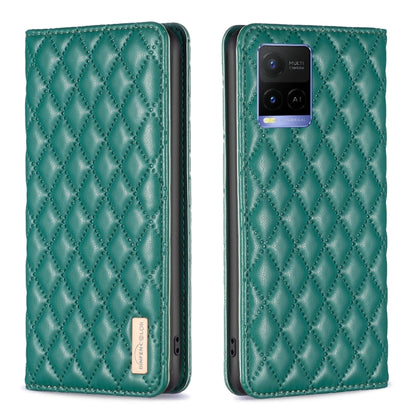 Diamond Lattice Magnetic Leather Flip Phone Case, For vivo Y20, For vivo Y21s / Y21 / Y33s, For vivo Y35 4G / Y22s, For vivo Y51 2020 / Y51a / Y51s